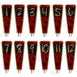 Discount 🔥 Bars Oak Wood Numbered Beer Tap Handles - Red / Black Grunge 🌟 -BARS Sales Store beer tap handle numbers3 8in web display bp 800x