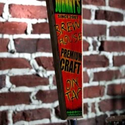 Outlet 🥰 Bars Brew House - Red / Green - Oak Wood Beer Tap Handles - Flared Shape 🔥 -BARS Sales Store brew house wood tap handle 10in web action 800x