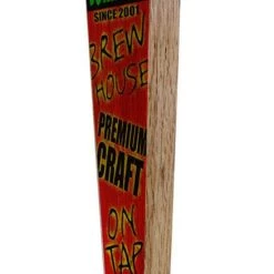 Outlet 🥰 Bars Brew House - Red / Green - Oak Wood Beer Tap Handles - Flared Shape 🔥 -BARS Sales Store brew house wood tap handle 10in web angle 800x