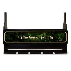 Best deal 🎉 Bars CUSTOMIZABLE Wall Mounted Wine Bottle & Glass Hanging Shelf W/ Painted Vineyard Plaque 🔔