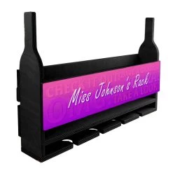 New 🌟 Bars CUSTOMIZABLE Wall Mounted Wine Bottle & Glass Hanging Shelf W/ Fun Pink Plaque 🔥 -BARS Sales Store customizable mounted wine glass hanging shelf side miss white bg 800x800 800x
