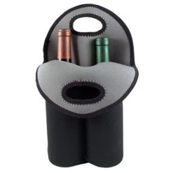 Cheapest 🥰 Bars Black Neoprene Wine Totes 🎉 -BARS Sales Store dbl front open 1 800x