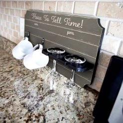Best reviews of 🛒 Bars "How To Tell Time" Coffee Mug And Wine Glass Holder - Painted Background (Multiple Color Options) 🤩 -BARS Sales Store how to tell time coffee tea wine cup holder sign rack painted gray peeling 800x