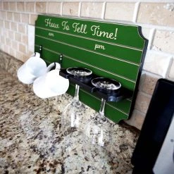 Best reviews of 🛒 Bars "How To Tell Time" Coffee Mug And Wine Glass Holder - Painted Background (Multiple Color Options) 🤩 -BARS Sales Store how to tell time coffee tea wine cup holder sign rack painted green 800x