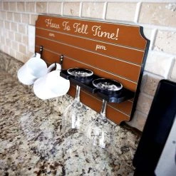 Best reviews of 🛒 Bars "How To Tell Time" Coffee Mug And Wine Glass Holder - Painted Background (Multiple Color Options) 🤩 -BARS Sales Store how to tell time coffee tea wine cup holder sign rack painted orange 800x