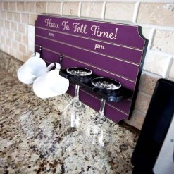 Best reviews of 🛒 Bars "How To Tell Time" Coffee Mug And Wine Glass Holder - Painted Background (Multiple Color Options) 🤩 -BARS Sales Store how to tell time coffee tea wine cup holder sign rack painted purple 800x