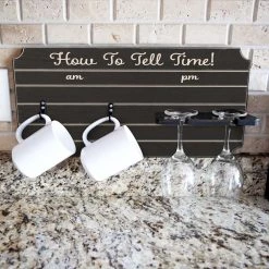 Best reviews of 🛒 Bars "How To Tell Time" Coffee Mug And Wine Glass Holder - Painted Background (Multiple Color Options) 🤩