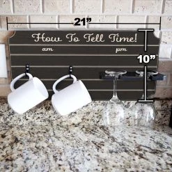 Best reviews of 🛒 Bars "How To Tell Time" Coffee Mug And Wine Glass Holder - Painted Background (Multiple Color Options) 🤩 -BARS Sales Store how to tell time mug wine glass holder sign rack painted size dimensions 800x