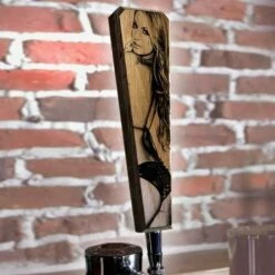 New 🎉 Bars Oak Wood Beer Tap Handles - Flared Shape - I'd Tap That 🔥