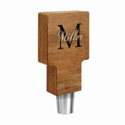 Outlet 👍 Bars CUSTOMIZABLE Wooden Tap Handles - Monogram Design - 2 Styles In 3 Sizes 👍 -BARS Sales Store tap handle monogram name letter size shape square top 4in 800x