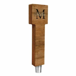 Outlet 👍 Bars CUSTOMIZABLE Wooden Tap Handles - Monogram Design - 2 Styles In 3 Sizes 👍 -BARS Sales Store tap handle monogram name letter size shape square top 8in 800x