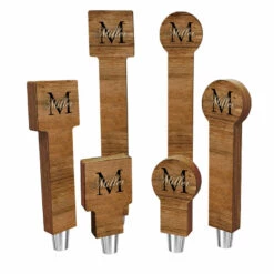 Outlet 👍 Bars CUSTOMIZABLE Wooden Tap Handles - Monogram Design - 2 Styles In 3 Sizes 👍
