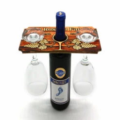 Deals ❤️ Bars CUSTOMIZABLE WOODEN WINE GLASS CADDY - RUSTIC WOOD FAMILY ⌛ -BARS Sales Store wooden wine glass caddy 3 800x